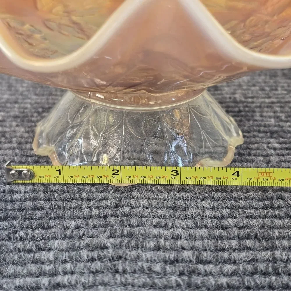 Marigold Carnival Glass Candy Bowl Grapevine Pattern Vintage Home Decoration
